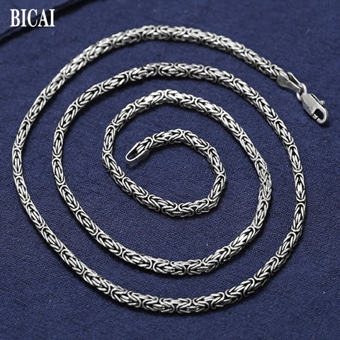 2022 nouveau 100% réel S925 pur argent collier pour homme 2.5mm personnalité dominatrice hommes collier couples 'à la main chaîne en argent ► Photo 1/6