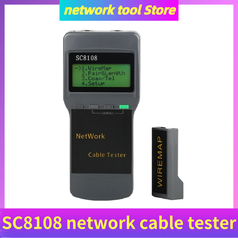 Testeur de réseau LCD Portable SC8108, RJ45 Cat5 Cat6 UTP, testeur de câble LAN non blindé, RJ11 LAN, compteur de câble de téléphone, écran LCD ► Photo 1/6