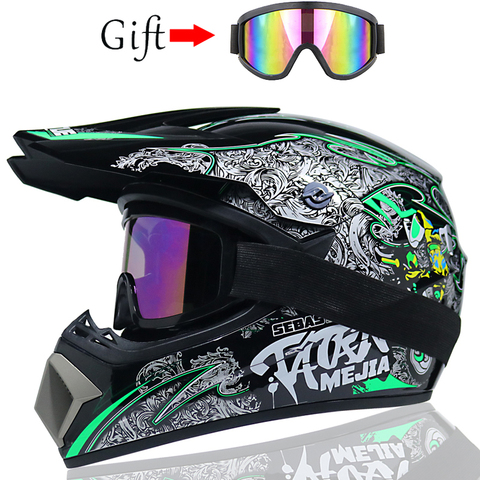 Moto casques intégraux Motocross hors route casque de course Moto ATV saleté vélo de course Capacete Moto ► Photo 1/6