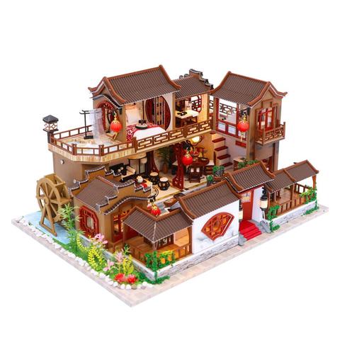 Maison de poupée Miniature en bois pour enfants, bricolage, meubles, Puzzle, jouets éducatifs ► Photo 1/6