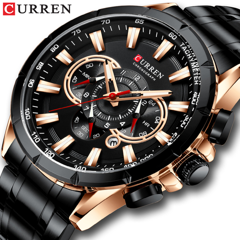 CURREN montre pour hommes mode Sport chronographe montre-bracelet hommes montres haut de gamme montre à Quartz de luxe bracelet en acier inoxydable ► Photo 1/6