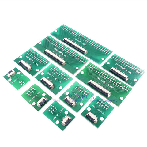 FPC – câble FFC 4 6 8 10 12 14 15 20 30 40 50 60 broches, connecteur de pas de 0.5mm, adaptateur SMT à trou de 2.54mm, DIP PCB, 1 pièce ► Photo 1/6