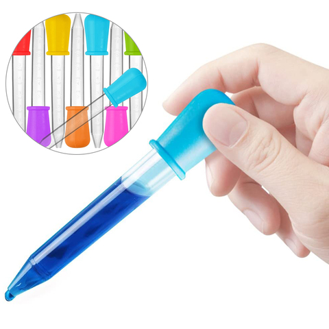 6/8/10 pièces 5ml Silicone Pipette liquide alimentaire compte-gouttes en plastique bébé alimentation médecine compte-gouttes Pipette compte-gouttes pour fournitures de laboratoire scolaire ► Photo 1/6