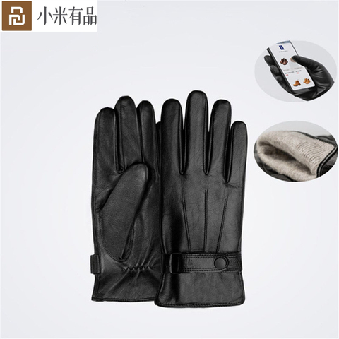 YouPin Qimian agneau écran tactile gants espagnol brut hiver automne épaissir chaud unisexe pour la conduite, moto, pêche gants pour hommes ► Photo 1/6