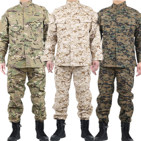 Hommes uniforme militaire vêtements tactiques chemise de Combat Camouflage armée militaire soldat Forces spéciales manteau + pantalon ensemble Maxi XS-2XL ► Photo 1/6