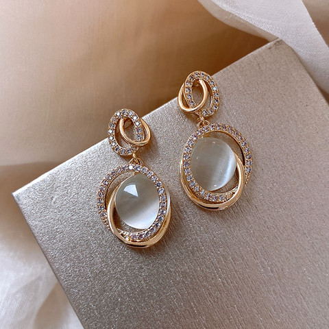 2022 géométrique opale boucles d'oreilles femmes boucles d'oreilles pour les femmes bohème mode bijoux ► Photo 1/3