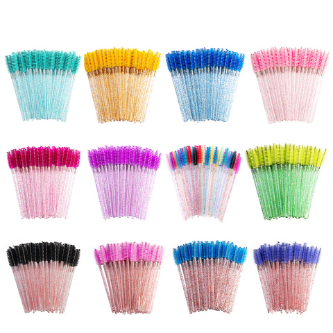 50 pièces jetables brosses à cils outils d'extension de cils brosse à sourcils Mascara baguettes applicateur Spoolers cils cosmétique ► Photo 1/6