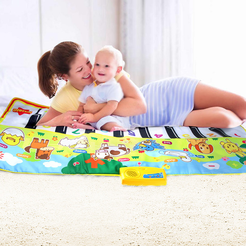 135X58CM grande taille tapis Musical bébé Animal thème éducatif apprentissage jouet enfants bébé jouet Infantil jouer Type tapis de musique ► Photo 1/6