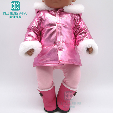 Vêtements pour poupée col de fourrure manteau ajustement 18 pouces 43-45cm bébé jouet nouveau-né poupée et accessoires de poupée américaine ► Photo 1/6