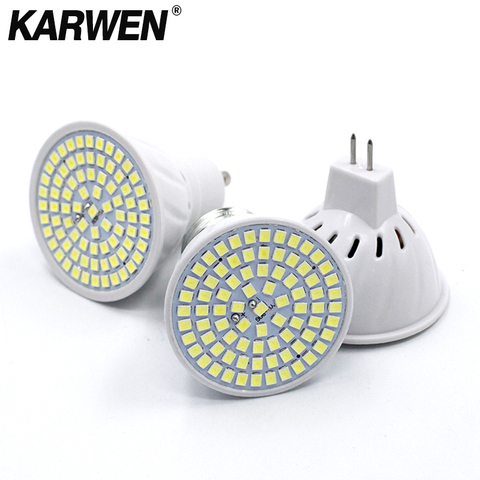 KARWEN-lampa lampe à LED GU10 MR16 E27 E14 ampoules LED 220V 240V, projecteur 48 60 80 LED 2835 SMD ► Photo 1/6