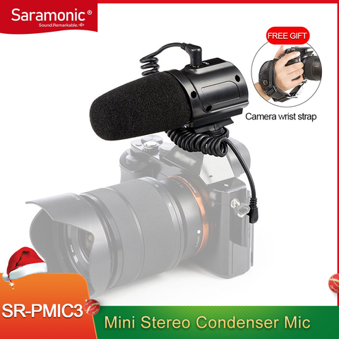 Saramonic – Microphone d'enregistrement Surround SR-PMIC3, léger, avec support antichoc intégré, filtre à coupe basse et fonctionnement sans batterie ► Photo 1/6