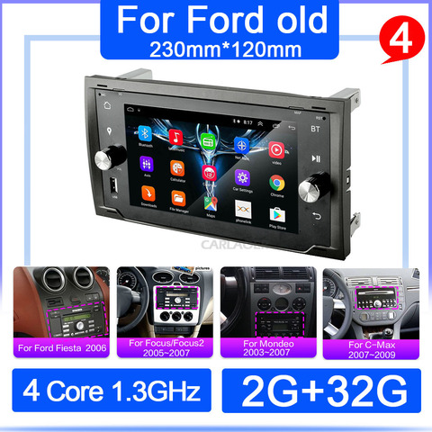 Autoradio Android, lecteur multimédia, 2din, pour voiture Ford, Transit, Fiesta, Focus 2, Galaxy, Mondeo, Fusion, c-max, s-max, Connect ► Photo 1/6