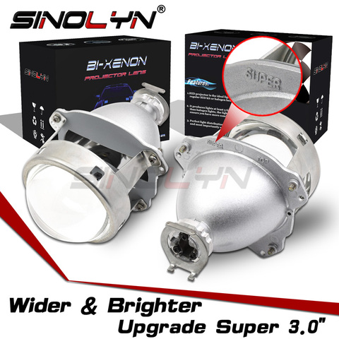 Sinolyn projecteur phares lentilles bi-xénon Mini Super 3.0 ''H1 HID Automobiles lentille pour H4 H7 voiture lumières accessoires Tuning bricolage ► Photo 1/6