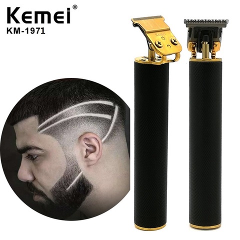 Kemei KM-1971 Pro Li t-outliner squelette lourd frappeur tondeuse sans fil hommes 0mm tête à baldaquin tondeuse à cheveux ► Photo 1/6