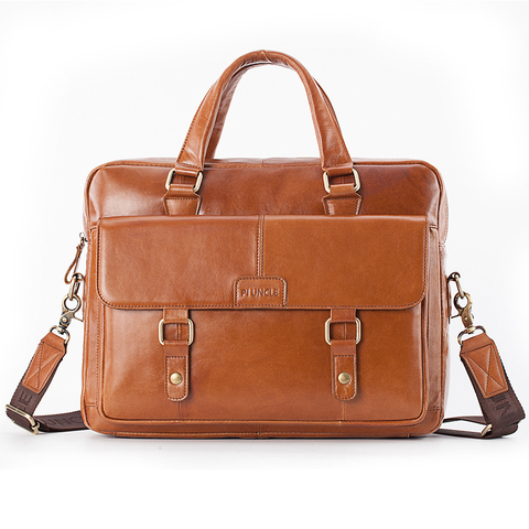 Sac à main de luxe en cuir de vache véritable pour hommes, porte-Documents, pour Documents, sac à bandoulière marron pour ordinateur portable, sacoche en cuir véritable ► Photo 1/1