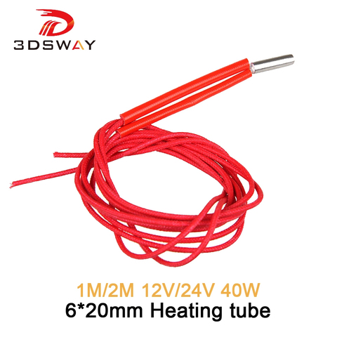 3DSWAY 3D Imprimante Pièces 12V/24V 40W tuyau de chauffage chauffage tube 6*20mm 1M 2 Mètres asymétriques 3D imprimante accessoires ► Photo 1/4