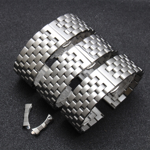 Shengmeirui-lanière pour IWC montre pour hommes, bracelet en acier inoxydable solide, 18MM, 20MM, 21MM, 22MM, bracelet de montre à boucle papillon en argent ► Photo 1/6