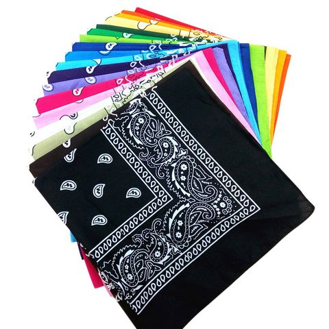 Bandana extérieur carré écharpe 55cm * 55cm noir rouge Paisley bandeau imprimé pour femmes/hommes/garçons/filles ► Photo 1/6