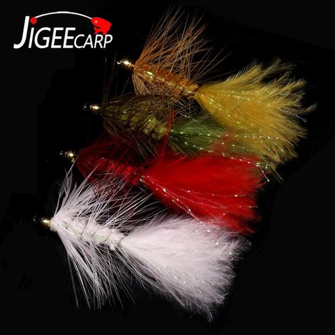 Jigeecarp – lot de 4 leurres de pêche à la mouche avec tête de perle de cristal, taille 4 6 8, pour l'herbe, la carpe, la truite ► Photo 1/6