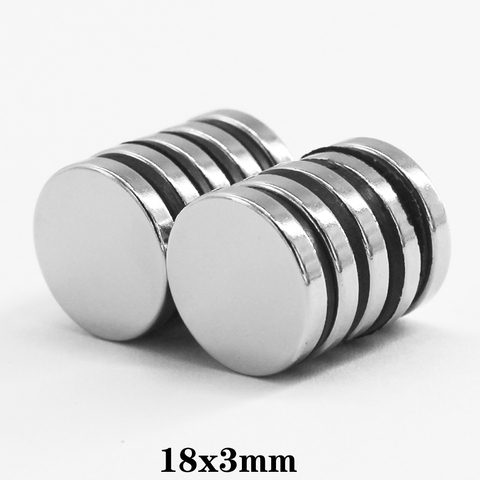 Disque magnétique rond en néodyme, diamètre 18x3mm N35, 5/10/20/30/100 pièces, 18x3mm ► Photo 1/6