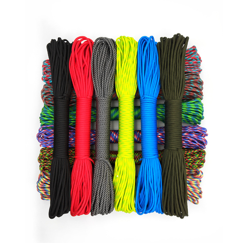 31 mètres Dia.4mm 9 noyaux de support Paracord pour survie Parachute cordon lanière Camping escalade Camping corde randonnée corde à linge ► Photo 1/6