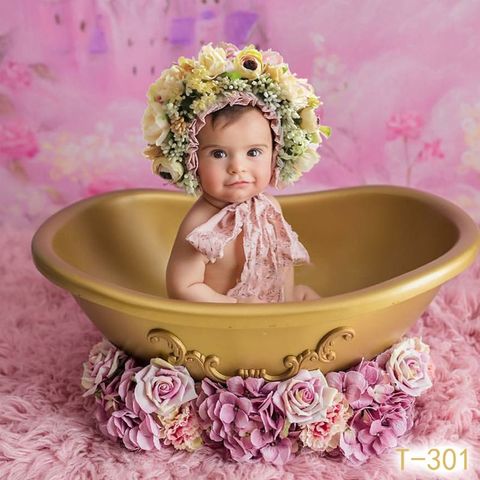 Chapeau à fleurs pour nouveau-né, accessoire de photographie, Bonnet coloré fait à la main, pour séance Photo en Studio ► Photo 1/6