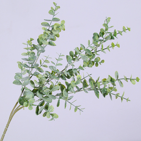 Fausses plantes vert artificiel Eucalyptus, pour décoration de maison et jardin de mariage, fausses Branches d'arbre pour décoration ► Photo 1/6