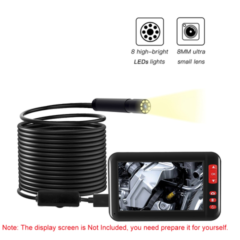 Caméra d'inspection Endoscope industriel HD, 1920*1080, caméra d'inspection d'endoscope led en 8 pièces, lentille IP67 étanche, Endoscope USB ► Photo 1/6