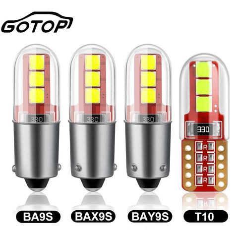 Ampoule de voiture T10 W5W Led, ampoule BA9S H6W T4W LED BAX9S H21W BAY9S, éclairage inversé de voiture, puces, lampe de stationnement, 6SMD 3535, 1 pièce ► Photo 1/6