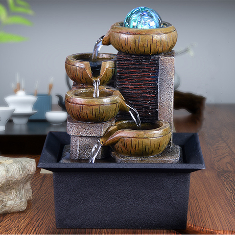 Cadeaux bureau fontaine d'eau Portable table cascade Kit apaisant Relaxation Zen méditation chanceux Fengshui décorations pour la maison ► Photo 1/6