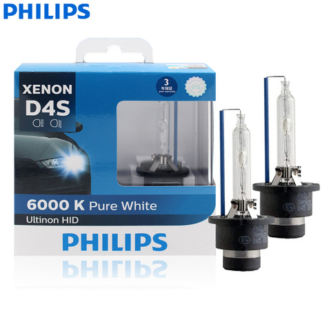 Philips Ultinon HID D4S 35W 6000K, lumière blanche froide au xénon HID, ampoule de voiture, lampes de Style automatique (double Pack) ► Photo 1/6