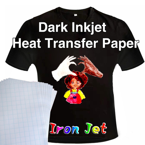 A4 lumière coton foncé tissu fer bricolage presse à chaud impression papier T-shirt jet d'encre Sublimation impression papier transfert thermique papier ► Photo 1/6