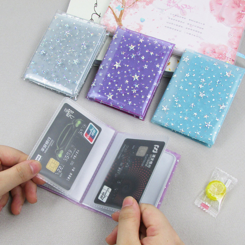 Porte-cartes en PVC Transparent, 10 pièces, porte-cartes de visite pour femmes et filles, sac de carte de crédit, porte-cartes d'identité, portefeuille ► Photo 1/6