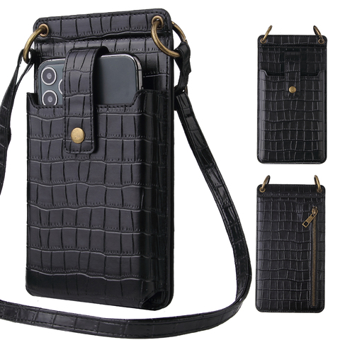 Haute qualité 5.5-6.5-6.7-6.9 pouces universel double check cou sangle manchon téléphone pochette sac de messager housse cadeaux pour les filles ► Photo 1/6