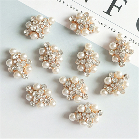 Boutons de perles et strass en métal, 10x16x22mm, accessoires décoratifs ► Photo 1/4