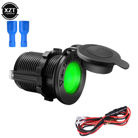 Prise de courant noire 12V 120W pour moto, bateau, tracteur, accessoire allume-cigare étanche, style de voiture ► Photo 1/6