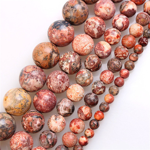 Perles rondes et amples léopard et jaspe rouge naturel, pour la fabrication de bijoux, 4/6/8/10/12MM ► Photo 1/6