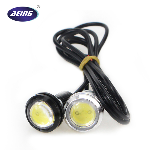 AEING 1 pièce 23mm 12 V/24 V voiture style imperméable blanc aigle oeil LED lumière de jour lampe de stationnement inversée DRL ► Photo 1/6