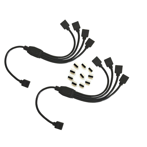 Câble de connecteur de répartiteur 1 à 1 2 3 4 5 femelle à femelle, rallonge pour bande lumineuse LED 3528 5050 RGB à 4 broches ► Photo 1/6