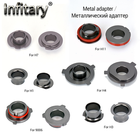 Infitary – support d'adaptateur de phare LED H7, 2 pièces, Base métallique pour H4 H3 H1 H11 H13 9004 9005 9006 9007 880 prises de phares ► Photo 1/6