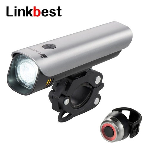 Linkbest 300 Lumens USB Rechargeable ensemble de lumière de vélo lumière de vélo-6 heures de temps de fonctionnement-étanche IPX5-lumière latérale-convient à tous les vélos ► Photo 1/6