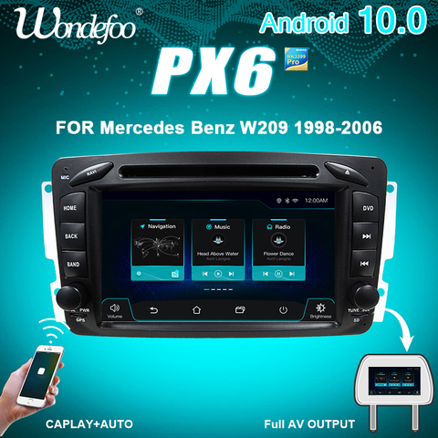 CAPLAY – autoradio PX6, Android 10, navigation audio, DVD, 2 DIN, pour voiture Mercedes Benz W209, W203, ML, W163, Viano, W639, Vito, Vaneo ► Photo 1/6