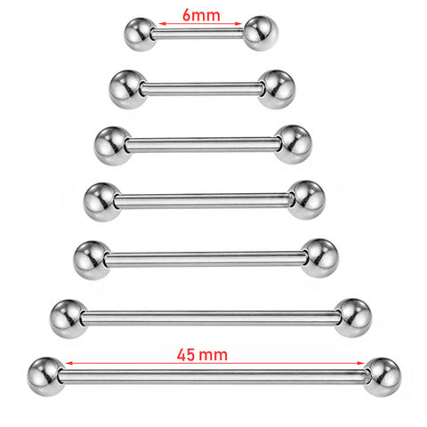 Piercing d'oreilles en acier chirurgical, 2 pièces, Long anneau industriel, anneau, langue, barre mamelon, Tragus Helix, bijoux de mode et corps ► Photo 1/6