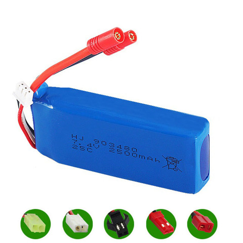 Lipo batterie pour Syma X8C X8W X8G RC voitures 12428 12423 jouets accessoire 7.4V 2500mah 903480 lipo batterie pour Rc Drone pièces de rechange ► Photo 1/6