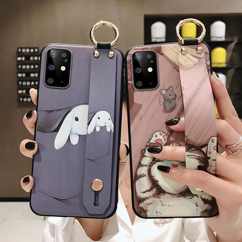 Coque souple en forme de lapin et chat pour Samsung, compatible modèles Galaxy A51, A71, Note 10, 20, 8, 9, S10, S8, S9, S20, S21 Plus ► Photo 1/6