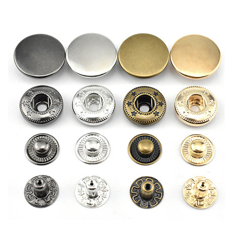 Lot de 10, 10-20mm, quatre boucles en cuivre, boutons métalliques pour la couture, attaches à pression pour vêtements artisanaux en cuir ► Photo 1/6