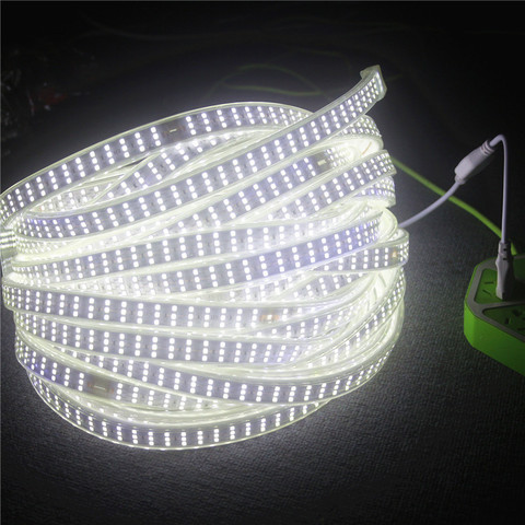 276 LED s/m 180 LED s/m SMD 2835 220V LED bande lampe étanche trois rangée LED bande corde Flexible lumière LED décoration extérieure lumières ► Photo 1/6