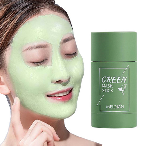 Thé vert solide masque facial nettoyage en profondeur hydratant huile-contrôle masque blanchissant purifiant argile bâton masque Anti-acné soins de la peau ► Photo 1/6