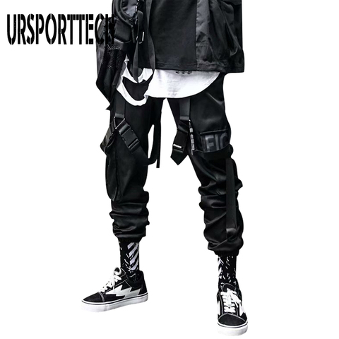 Nouveau Streetwear hommes Multi poches Cargo sarouel Hip Hop décontracté mâle survêtement pantalon Joggers pantalon mode Harajuku hommes pantalons ► Photo 1/6