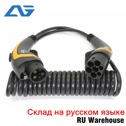 16A 32A EV câble de charge 3.6KW 7.6KW J1772 Type 1 pour taper 2 prise IEC62196 EV avec 5 mètres pour véhicule électrique ► Photo 1/6